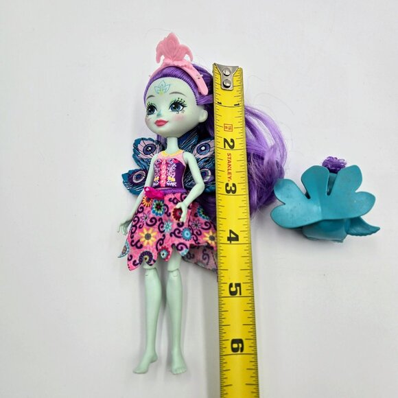 Doll Enchantimals Patter Peacock And Flap Figure Pet Mattel Blue Purple Hair Gar - Picture 8 of 8